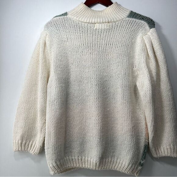 #51 Vintage Jamie Scott hand knitted oversized grandma sweater size medium - Picture 4 of 11